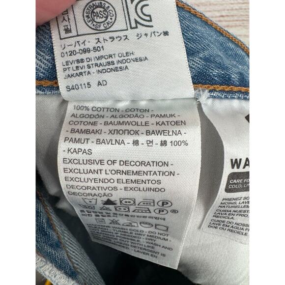 Levi's Premium Wedgie‎ Straight Jeans Women's Size 28 Blue Light Wash Denim - Picture 14 of 15